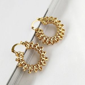 18k Gold Plated Twisted Hoop Earrings/Minimalist